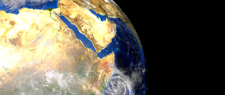 Extremely detailed and realistic high resolution 3d image of a Hurricane. Shot from space.の写真素材