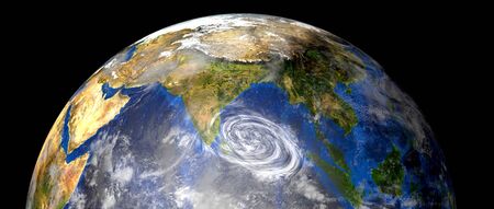Extremely detailed and realistic high resolution 3d image of a Hurricane. Shot from space.の写真素材