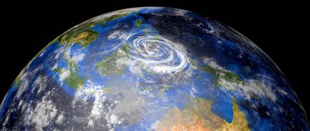 Extremely detailed and realistic high resolution 3d image of a Hurricane. Shot from space.の写真素材
