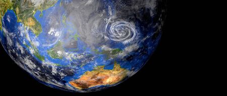 Extremely detailed and realistic high resolution 3d image of a Hurricane. Shot from space.の写真素材