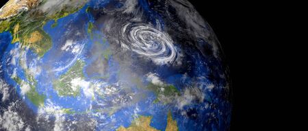 Extremely detailed and realistic high resolution 3d image of a Hurricane. Shot from space.の写真素材