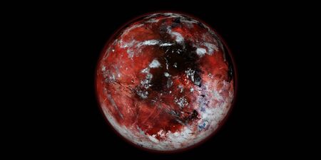 Terraforming Mars like Planet. Extremely detailed and realistic high resolution 3D image. Shot from Space.の写真素材