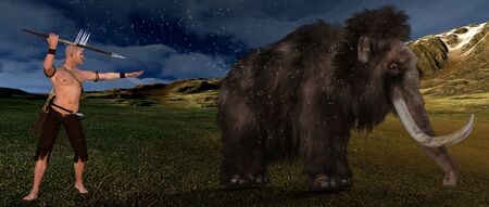 Mammoth extremely detailed and realistic high resolution 3d imageの写真素材