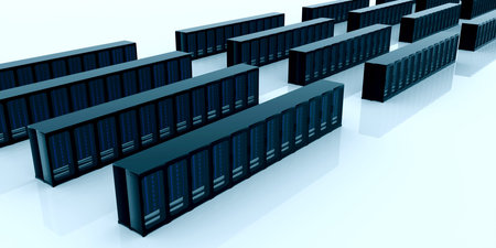 Server Room extremely detailed and realistic high resolution 3d image.
