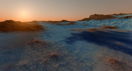 Water on Mars like Planet Shot from Space extremely detailedの写真素材