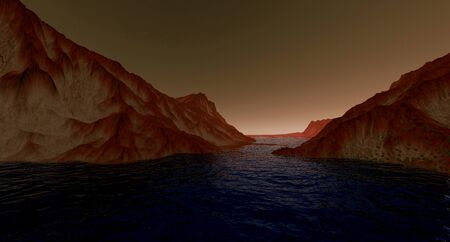 Terraforming Mars like Planet extremely detailed and realistic 3d imageの写真素材