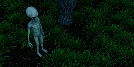 Alien Grey Humanoid Extraterrestrial Being extremely detailed and realistic high resolution 3d image