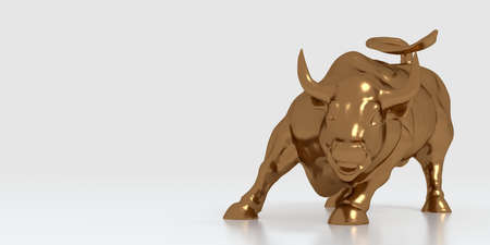 Charging Bull Wall Street Bull 3D imageof the Bowling Green Bullの写真素材