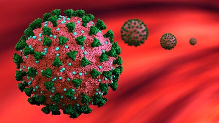 Coronavirus Covid19 Korona Virus Novel 3D imageの写真素材