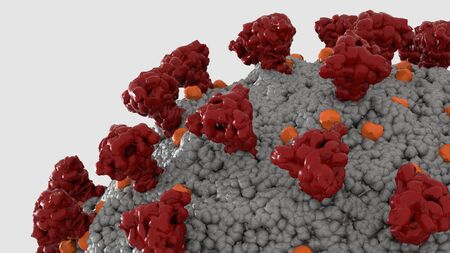 Coronavirus Corona Covid19 Korona Virus Glykoproteine Novel White 3D Illustrationの写真素材