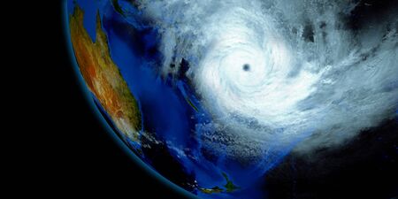 Tropical Cyclone Harold Hurricane 3D imageの写真素材