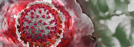 Coronavirus Covid-19 banner artistic imageの写真素材