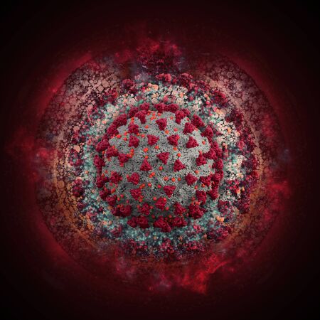 Coronavirus Covid-19 Banner 3D imageの写真素材