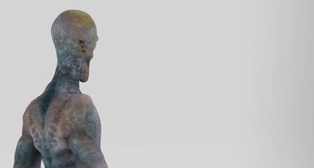 Humanoid Alien Creature Character 3D renderの写真素材