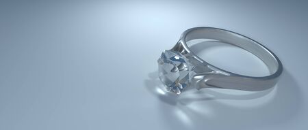 Extremely detailed and realistic high resolution 3d image of a diamond ringの写真素材