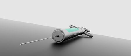 Coronavirus Vaccine Syringe Shot Injection 3d imageの写真素材