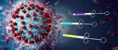 Coronavirus Vaccine Syringe Shot Injection 3d image