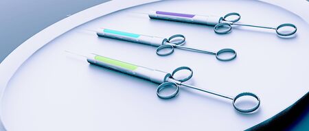 Coronavirus Vaccine Syringe Shot Injection 3d imageの写真素材