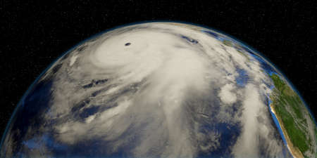 Hurricane Genevieve 2020 from Space.の写真素材