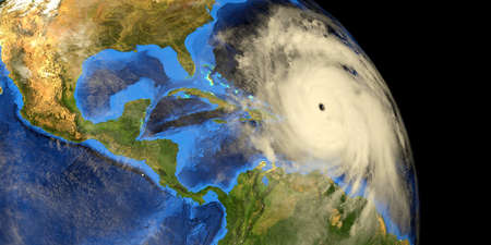 Major Hurricane Earth from Space 3d image.の写真素材