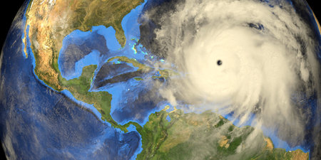 Major Hurricane Earth from Space 3d image.