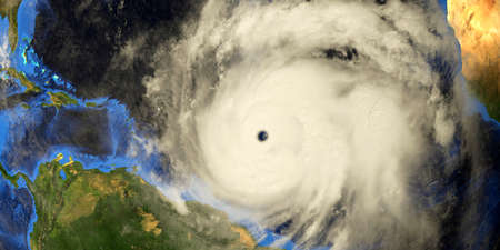 Major Hurricane Earth from Space 3d image.