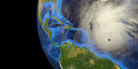 Hurricane shown from Space.