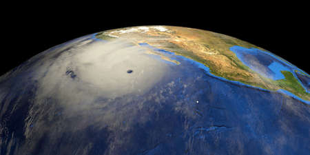 Hurricane shown from Space.の写真素材