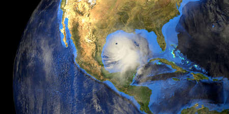 Hurricane Laura from Space. Extremely detailed and realistich high resolution 3d illustration.の写真素材