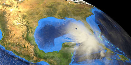 Hurricane Laura from Space. Extremely detailed and realistich high resolution 3d illustration.の写真素材