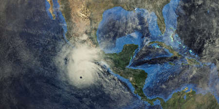 Hurricane approaching California. Shot from Space.の写真素材