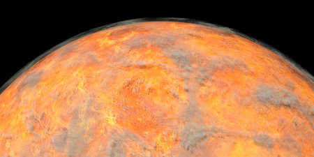 Planet Venus with visible clouds or gas shown from Space.