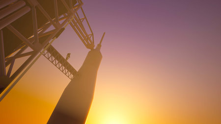 Humans on Mars. Extremely detailed and realistic high resolution 3D renderの写真素材