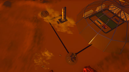 Humans on Mars. Extremely detailed and realistic high resolution 3D renderの写真素材