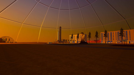 Humans on Mars. Extremely detailed and realistic high resolution 3D renderの写真素材