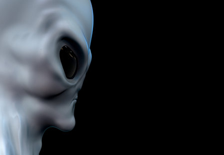 Alien Gray Humanoid ET Extraterrestrial character. Extremely detailed and realistic very high resolution 3d renderの写真素材