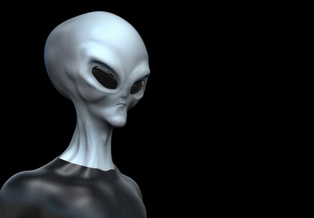 Gray Alien ET extraterrestrial. Extremely detailed and realistic high resolution 3d renderの写真素材