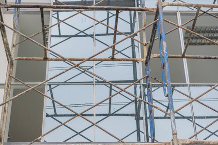 Scaffold on a building wall