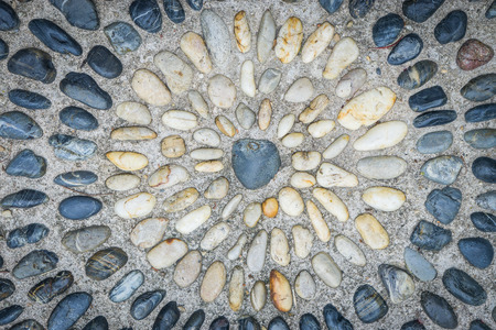 Stone floor design in gardenの写真素材