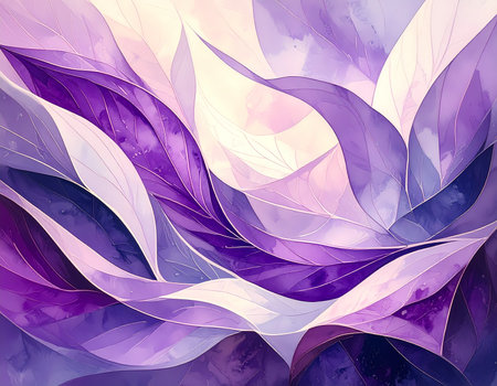 An elegant abstract background with purple watercolor design. artistic floral leaf patterns create serene and gentle wallpaper texture, beautiful and modern illustrationの素材