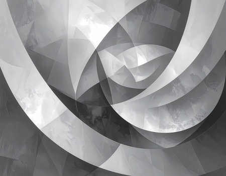 An elegant abstract background with modern monochrome graphic design. flowing grey pattern features smooth texture with dynamic curve and light creating sophisticated feelの素材