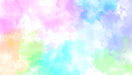 Colorful abstract background with soft pastel watercolor texture. dreamy, gentle, and vibrant smoke or cloud pattern on white backdrop, perfect for design and artの素材