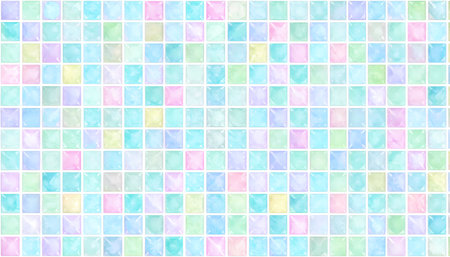 Cheerful abstract background pattern with square tile mosaic design. gentle watercolor texture with soft pastel colors creating light and beautiful backdrop for any projectの素材