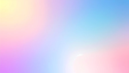 Gentle abstract pastel background with soft colorful gradient. This calm and dreamy design features blur of light in pink, blue, and yellow hues, perfect for wallpaperの素材