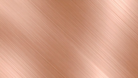 Shiny rose gold metal background with brushed copper texture. elegant, polished surface reflects light, creating sleek abstract pattern with luxurious warm feelの素材