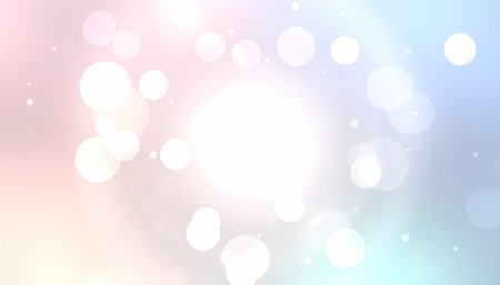 Soft abstract bokeh background with pastel light glow. dreamy, serene and bright blur of blue and pink color sparkle creating magical, festive and vibrant fantasy designの素材