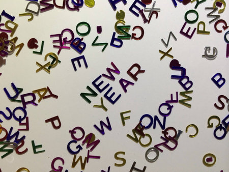 Shining new year alphabets decorationの素材