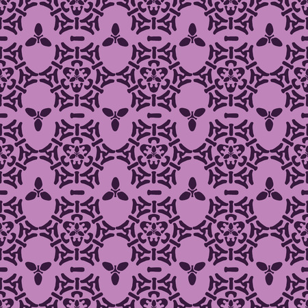 Elegant and Trendy Purple Ornamental Folk Damaskのイラスト素材