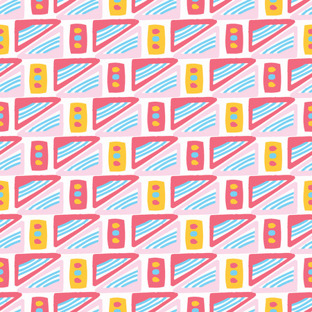 Memphis Style Geometric Squares Seamless Vector Patternの写真素材