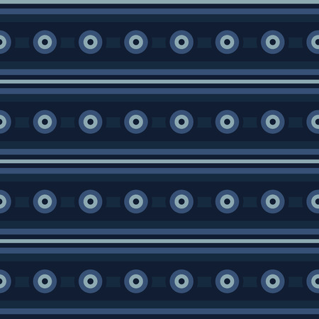 Indigo Blue Circle Stripes Seamless Vector Pattern. Horizontal Lines Background Texture Illustration for Trendy Home Decor, Masculine Fashion Prints, Simple Geometric Packaging, Elegant Wallpaper.のイラスト素材